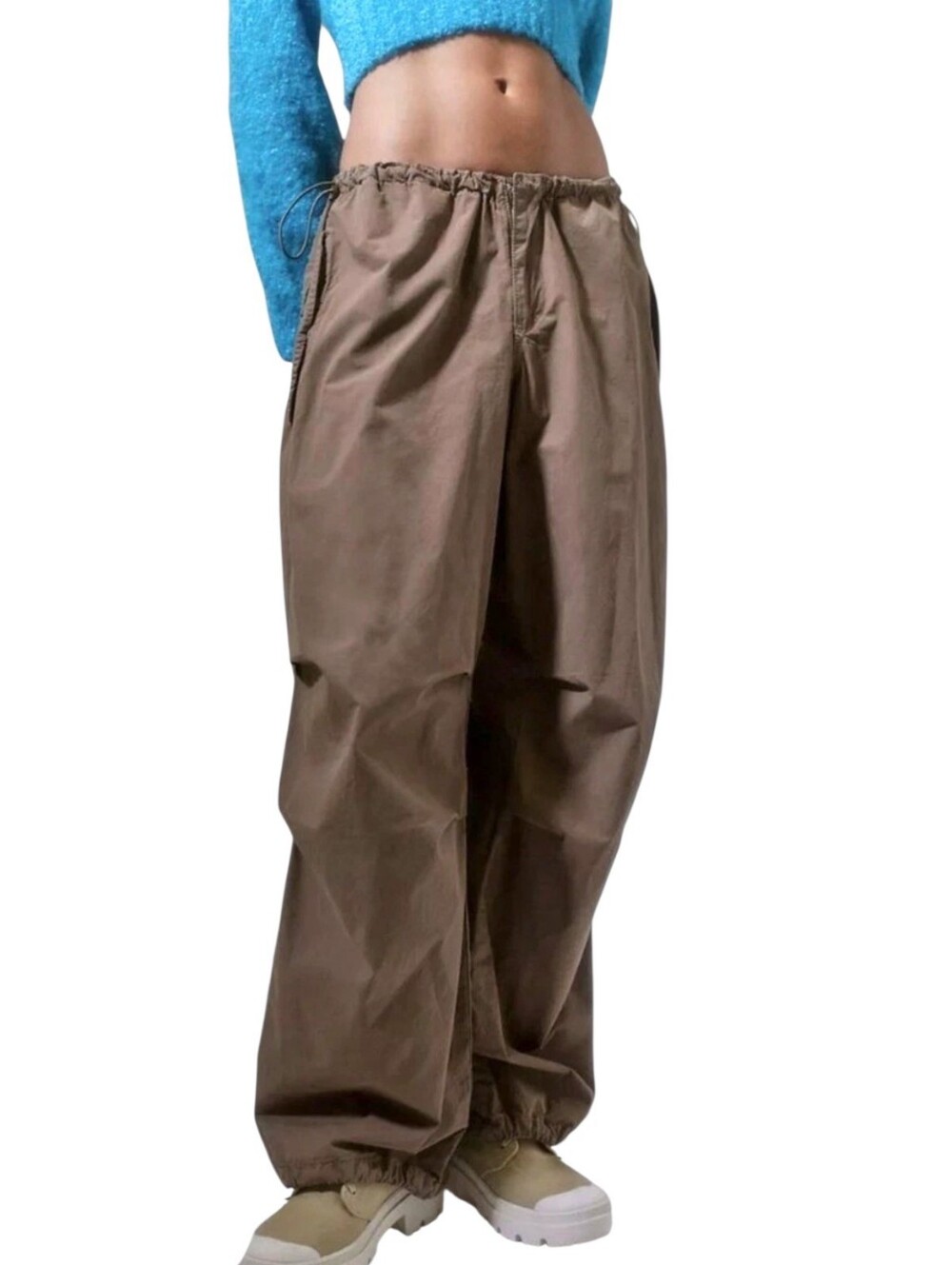 Iets Frans Balloon Parachute Pants Sz Small Brown Baggy Tech Jogger Gorpcore